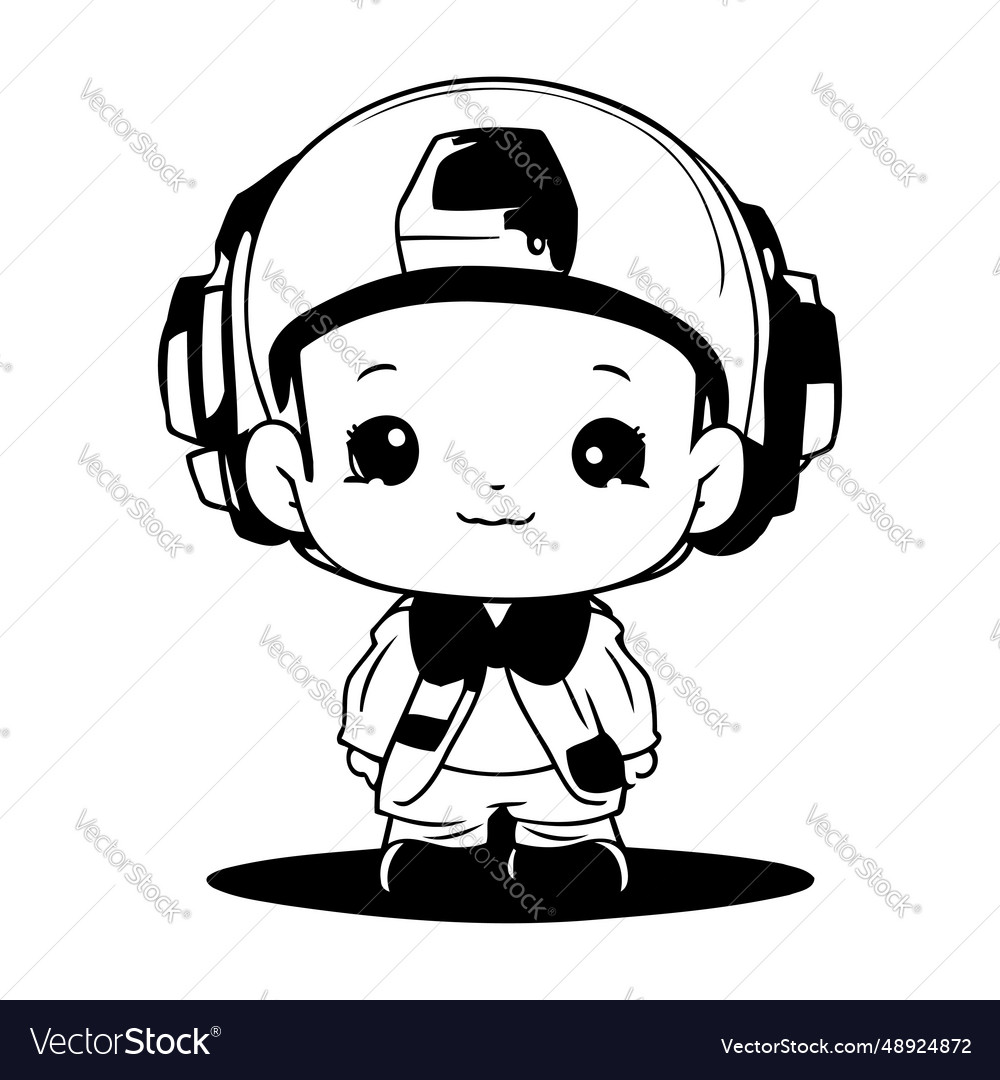 Cute astronaut boy with helmet designicon graphic