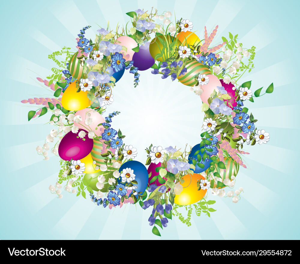 Easter wreath Royalty Free Vector Image - VectorStock