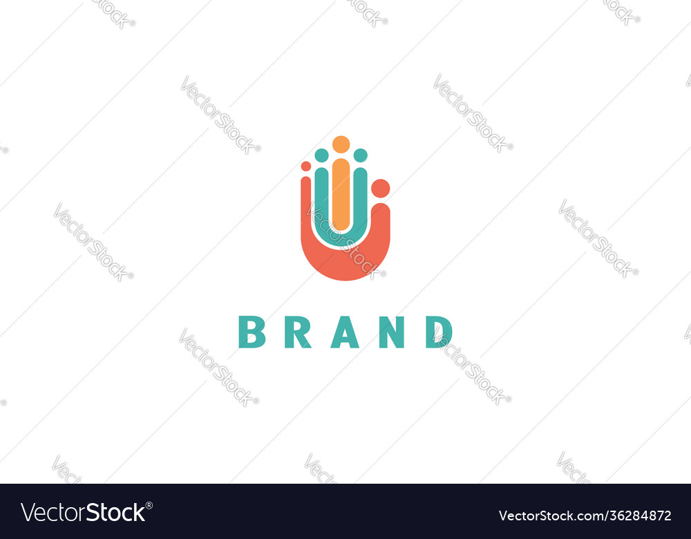 Group people hand logo Royalty Free Vector Image