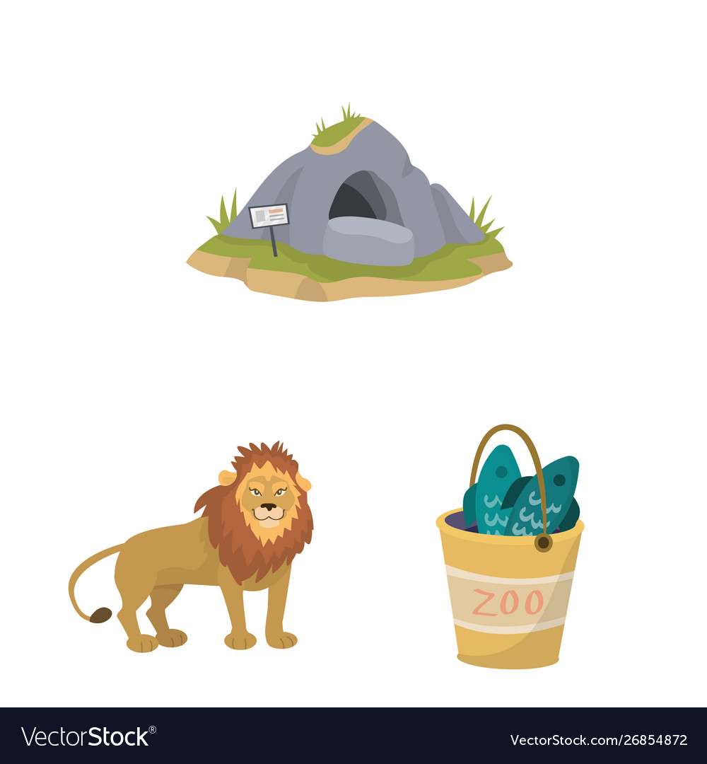 Isolated object zoo and park icon set vector image Isolated object zoo and park icon set