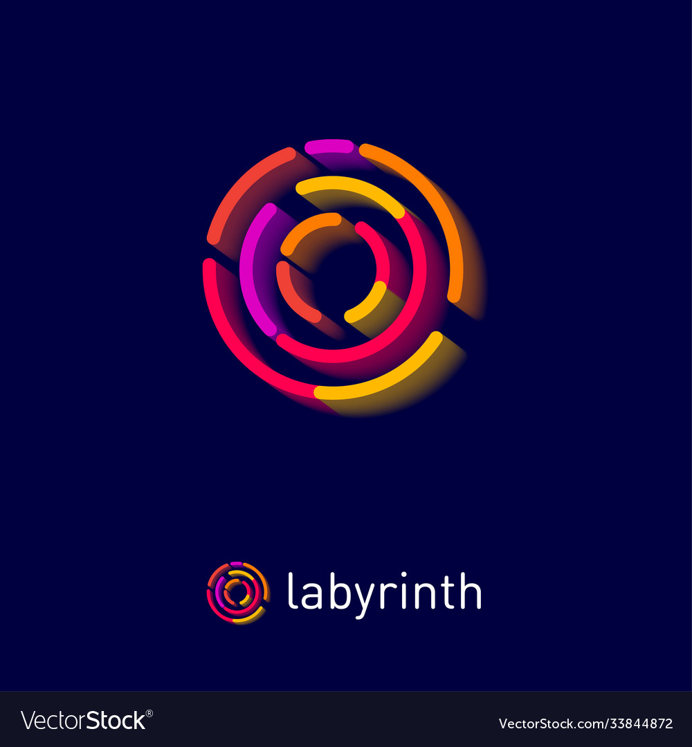 Labyrinth logo some multi color circle elements Vector Image