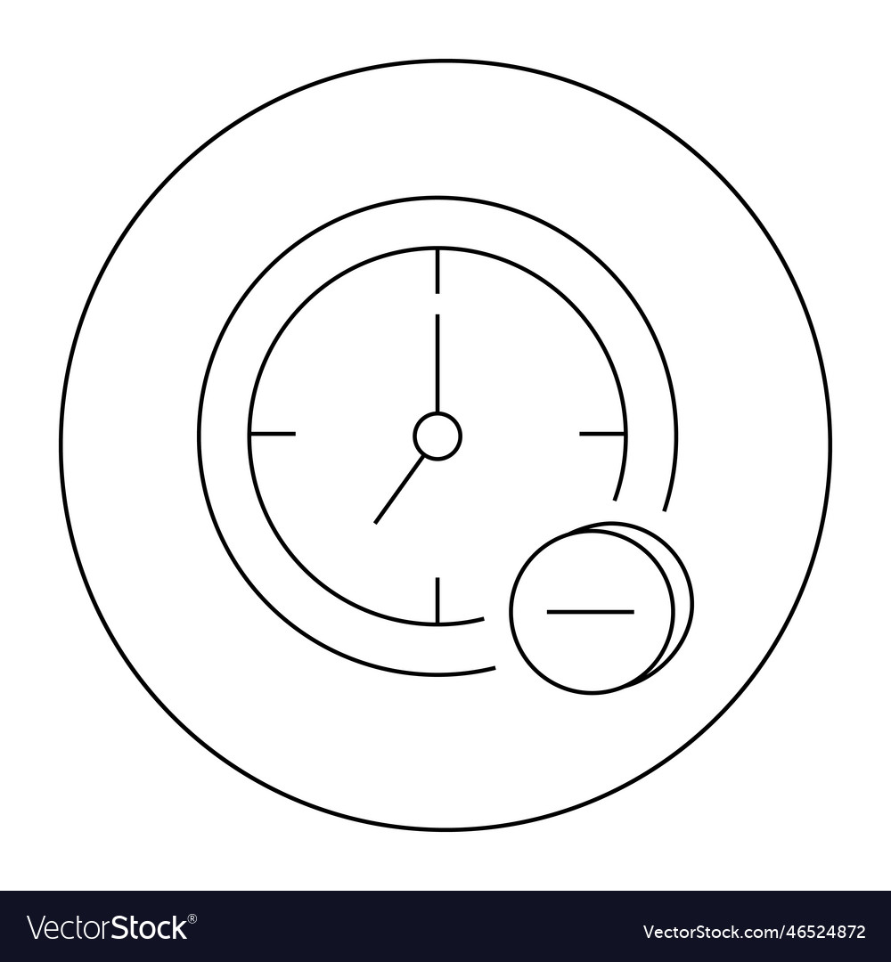 Linear icon of watch and drugs Royalty Free Vector Image