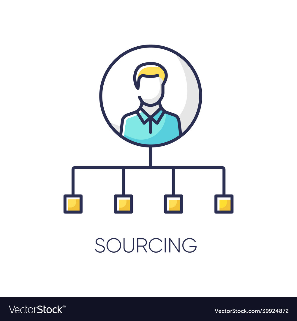 Sourcing rgb color icon talent acquisition Vector Image