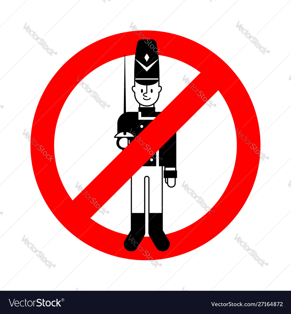 Stop toy soldier forbidden red road sign