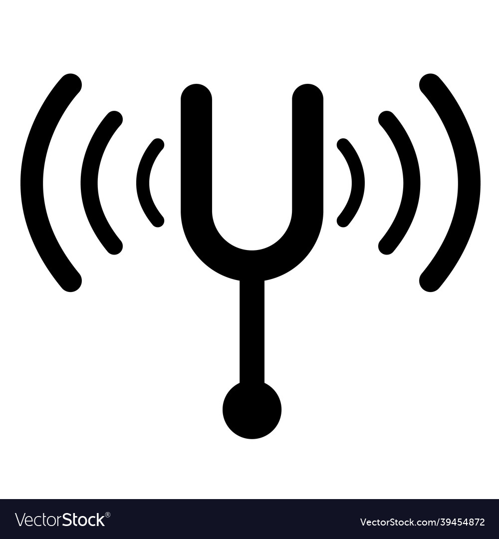 Tuning fork icon on white background standard