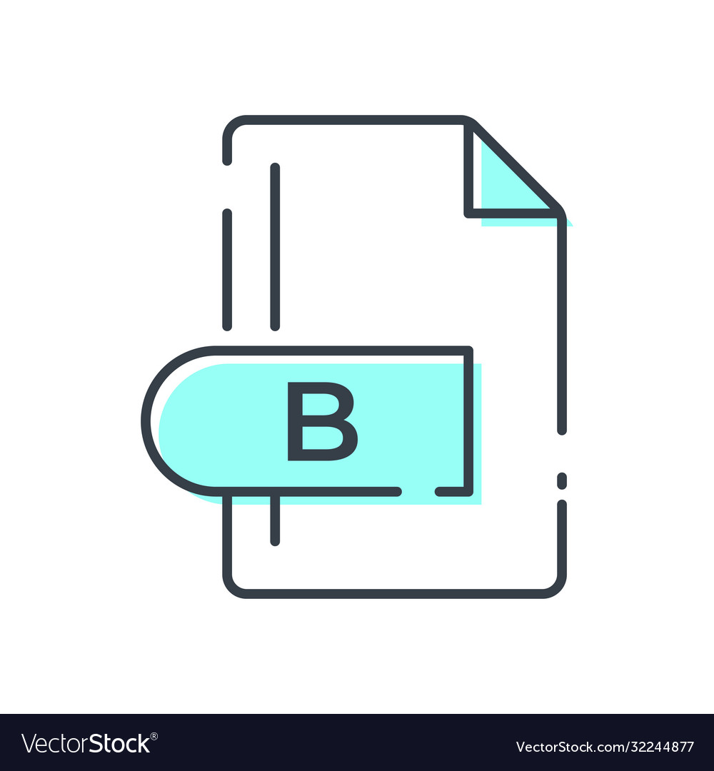 B file format icon extension filled