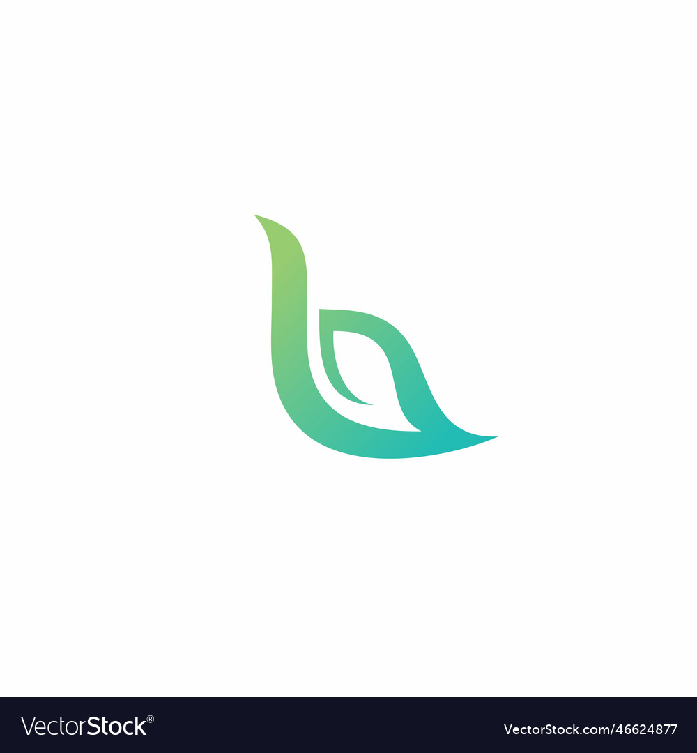 B leaf logo design letter organic