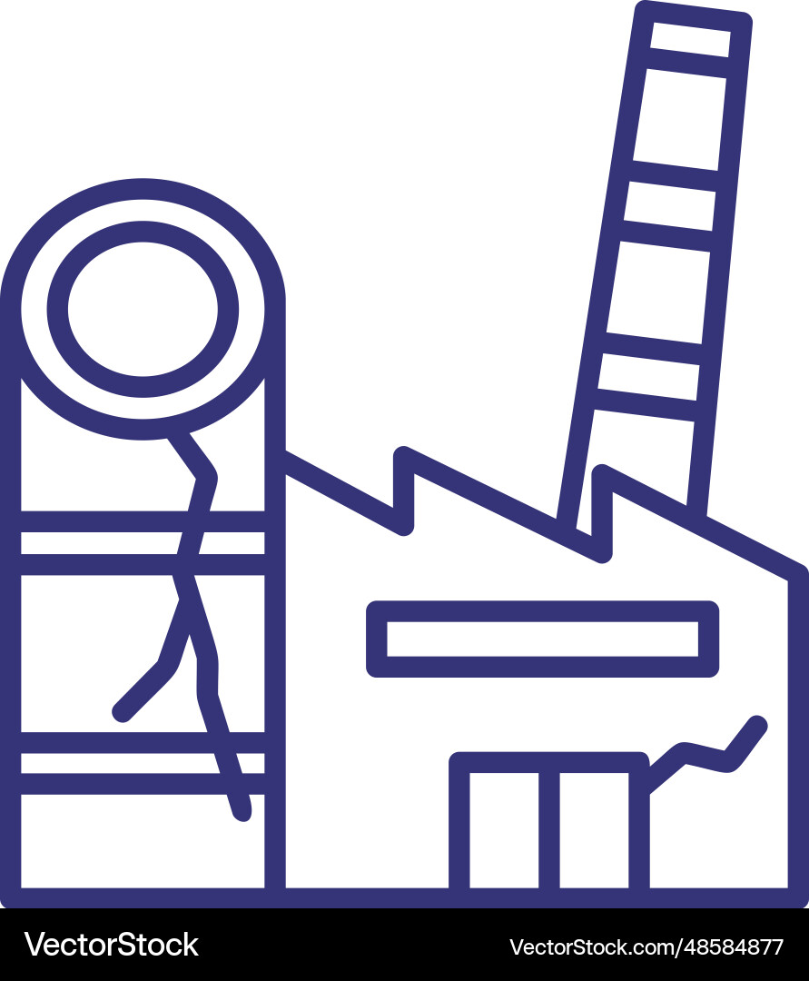 Devastation line icon Royalty Free Vector Image