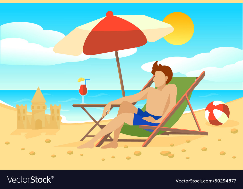 Flat summer vacation concept