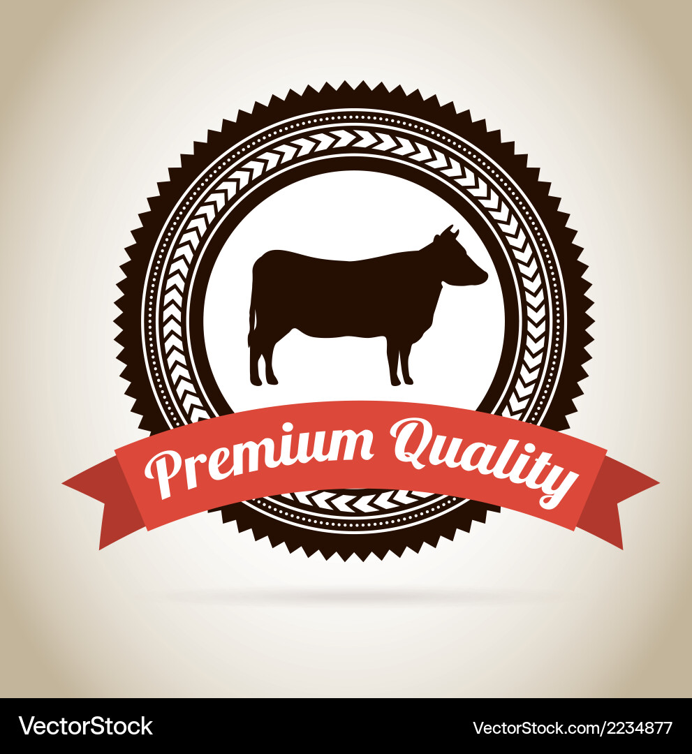 Menu meat over beige background Royalty Free Vector Image