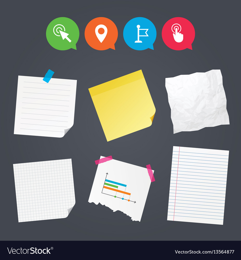 Mouse cursor icon hand or flag pointer symbols
