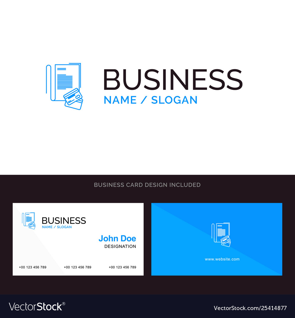 Notizbuch-Karten Kredit blau Business Logo