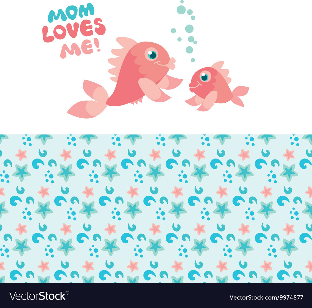 Pastel color little fish family