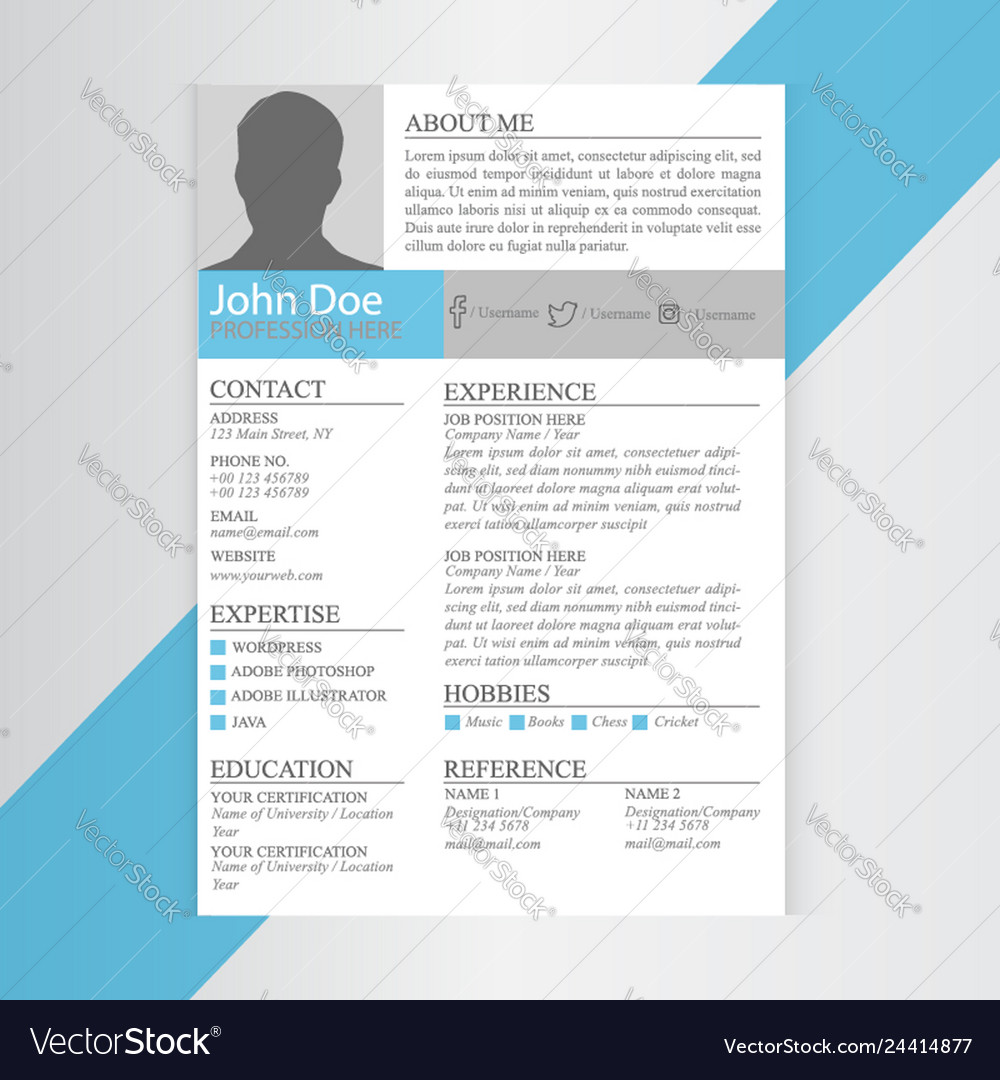 Print Modern Cv Resume Template Design