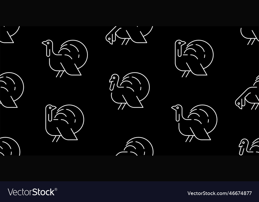 Seamless pattern with turkeys