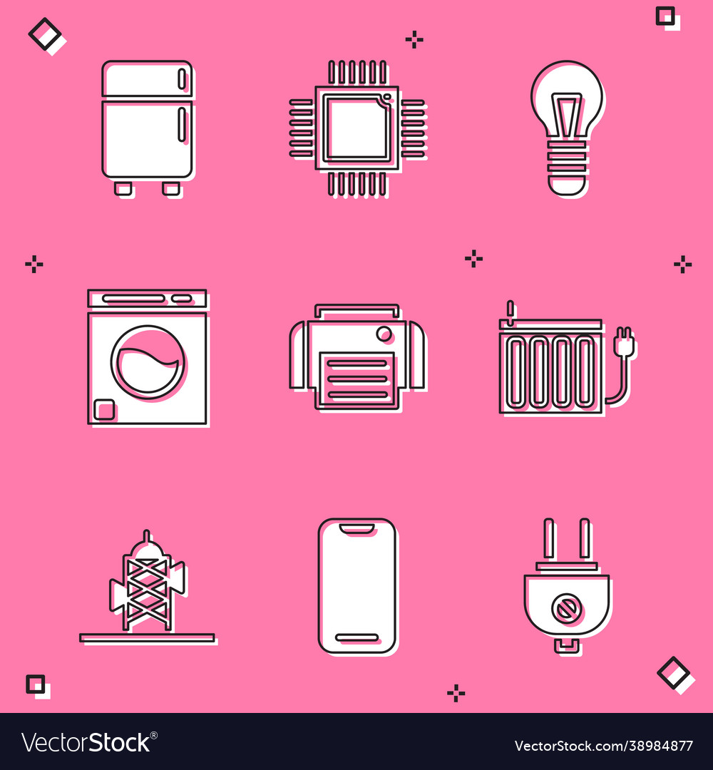 Set refrigerator processor with microcircuits cpu