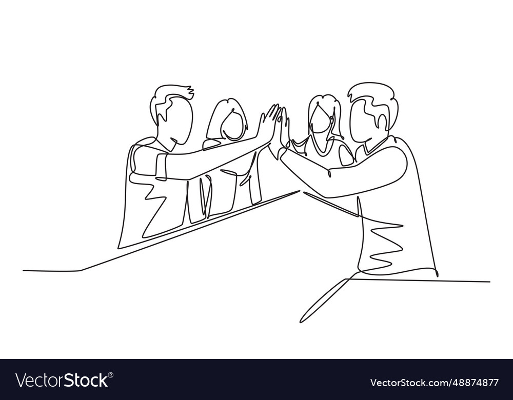 Single continuous line drawing of businessmen