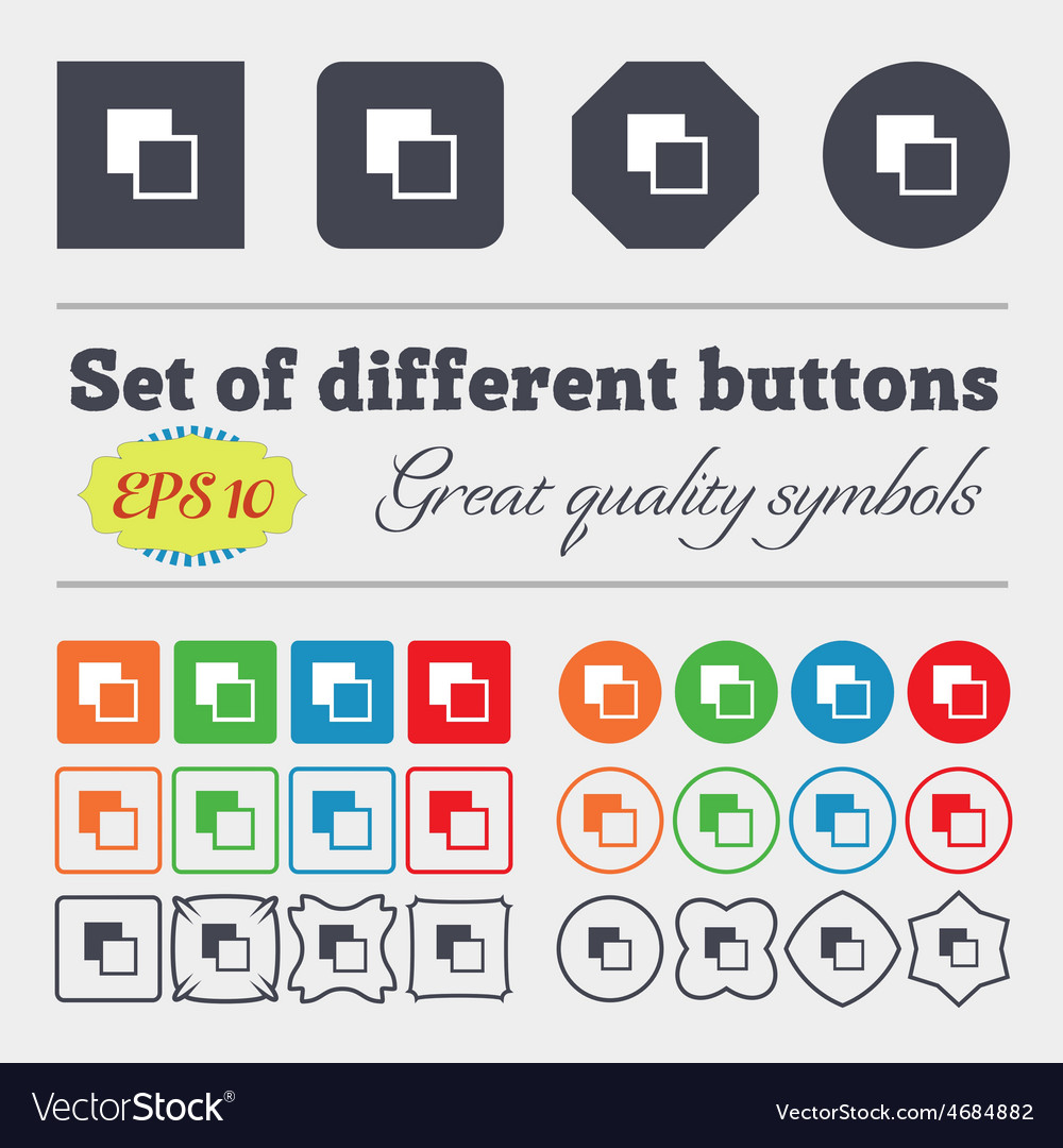 Active color toolbar icon sign big set of colorful