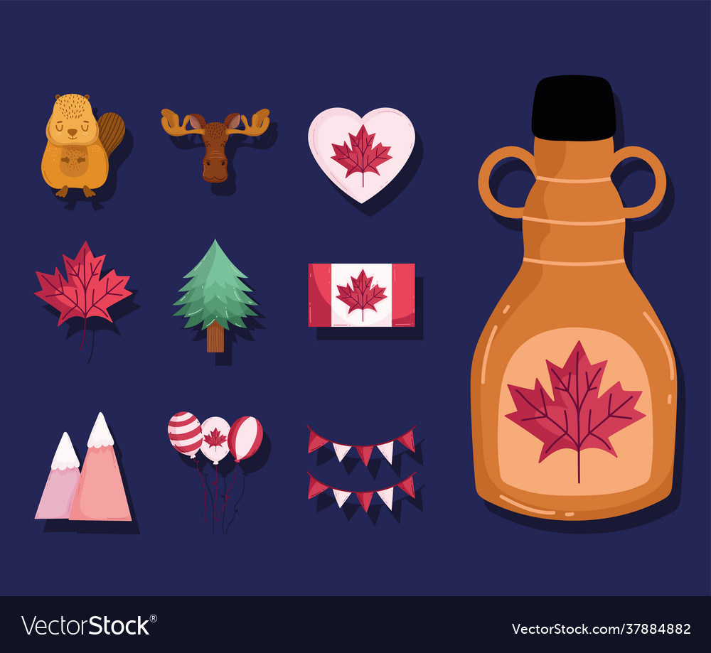 Canada day set Royalty Free Vector Image - VectorStock