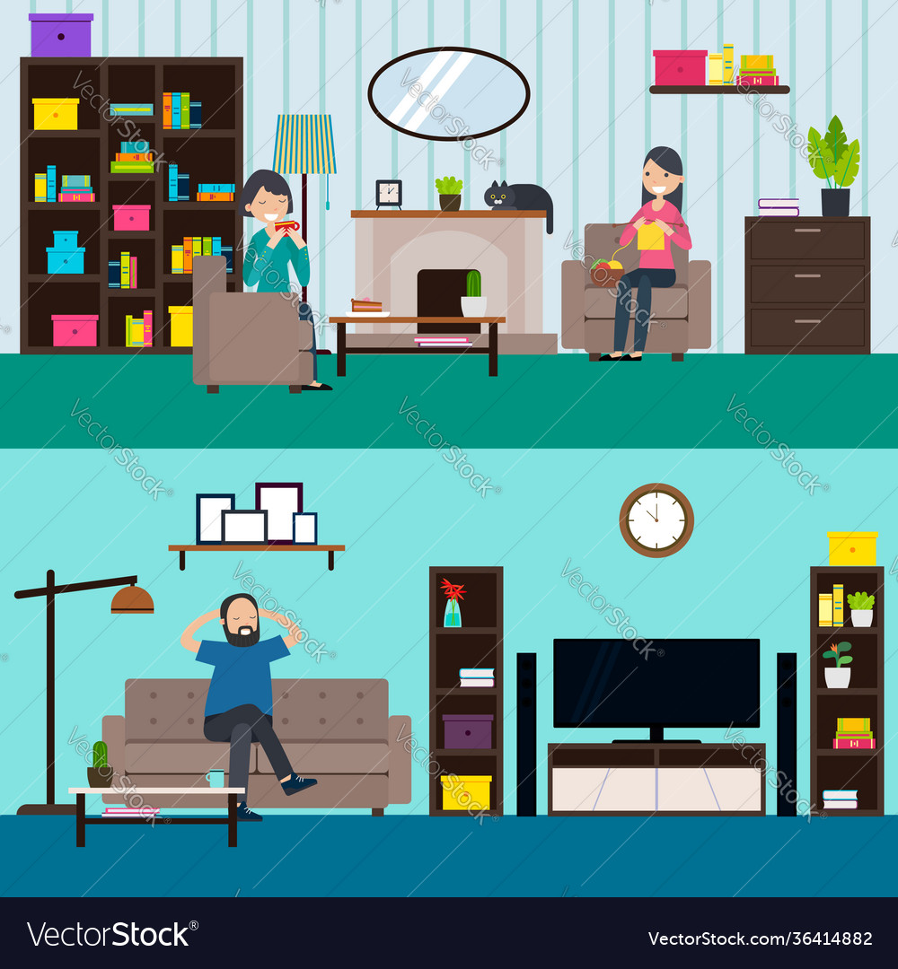 Bunte Wohnzimmer horizontale Banner