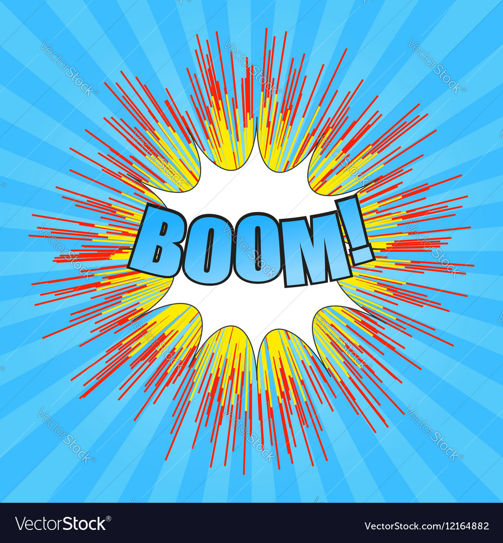 Comic boom wording Royalty Free Vector Image - VectorStock