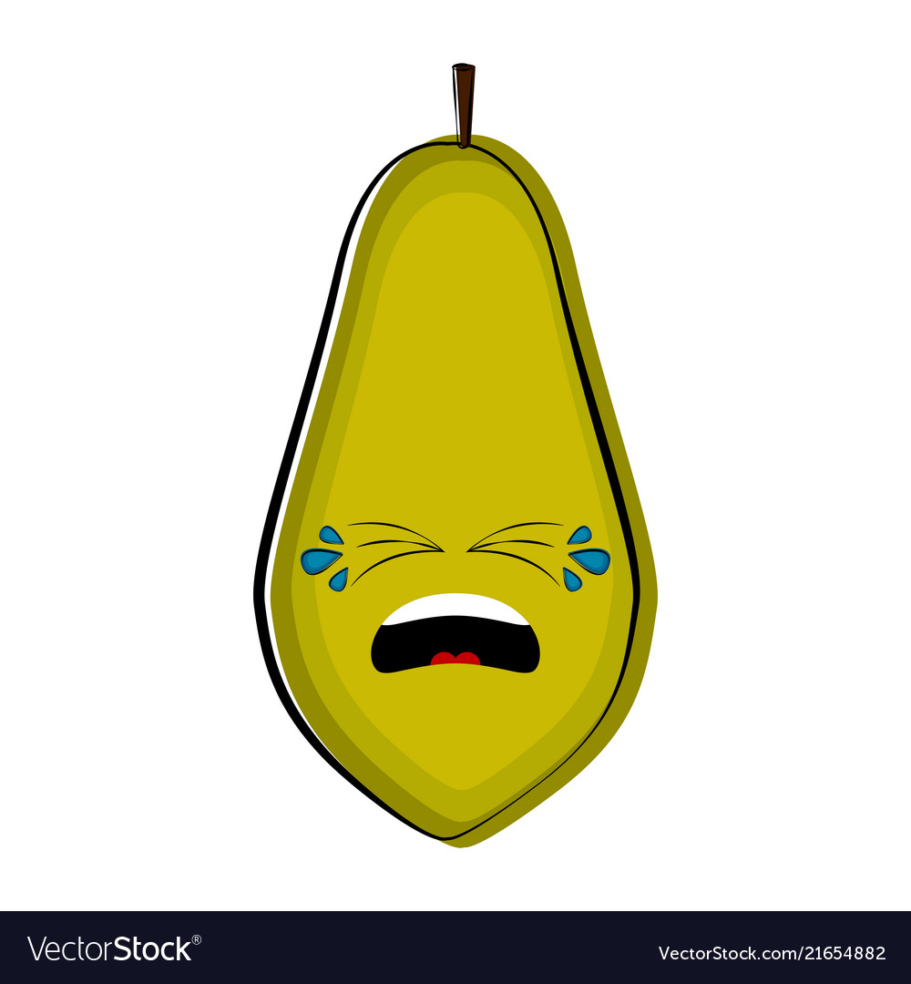 Crying papaya cartoon character emote