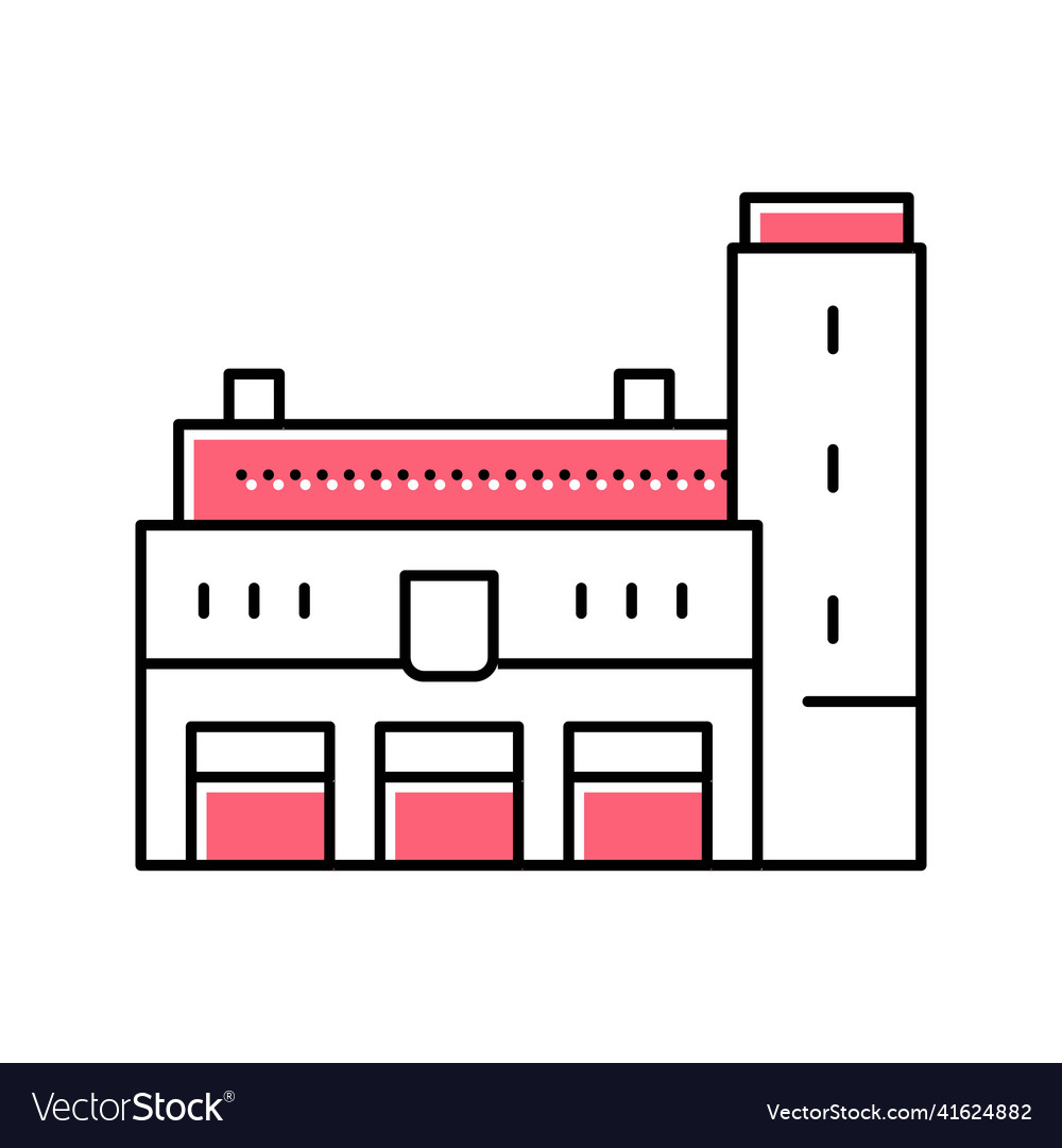 Fire department building color icon