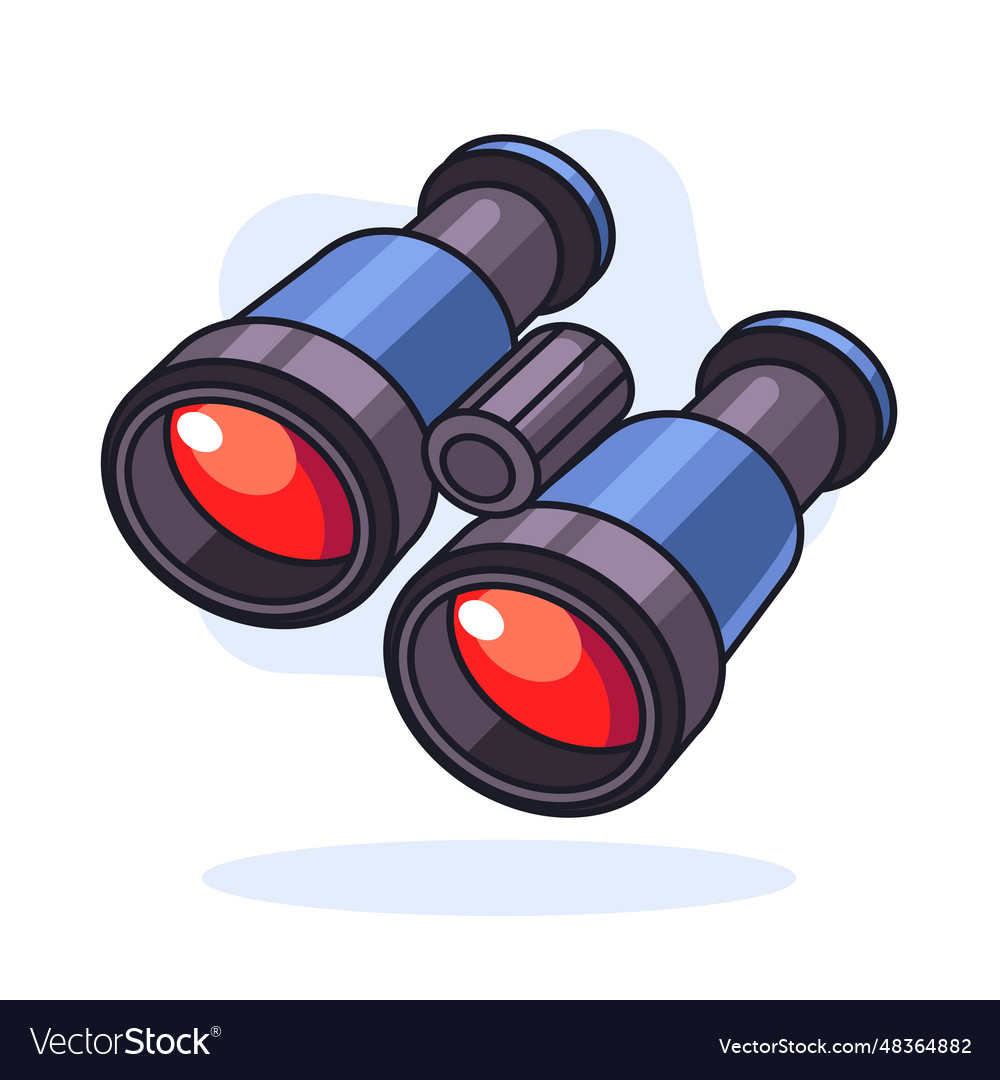 Hand Drawn Binoculars Cartoon Isolated On White Vector Image