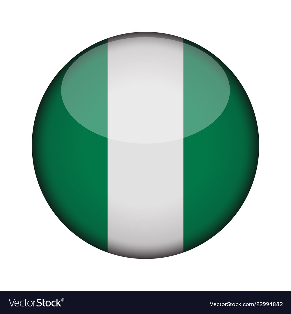 nigeria-flag-in-glossy-round-button-of-icon-vector-image