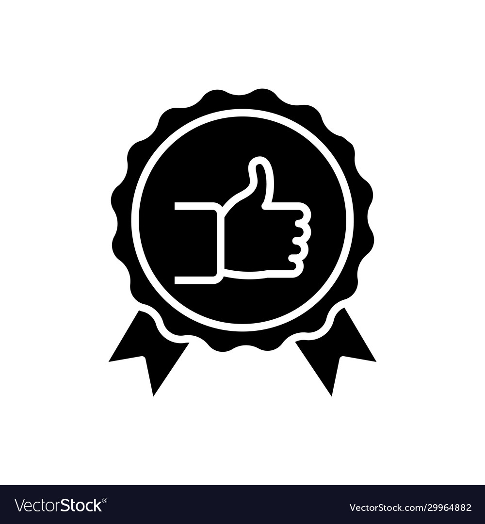 Quality mark black icon concept Royalty Free Vector Image