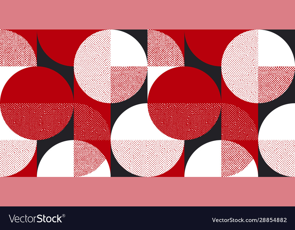 Red and black bauhaus style seamless pattern Vector Image