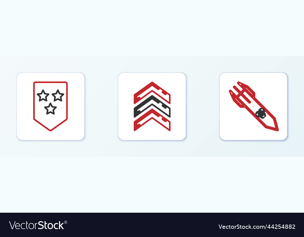 Set line biohazard rocket chevron and military