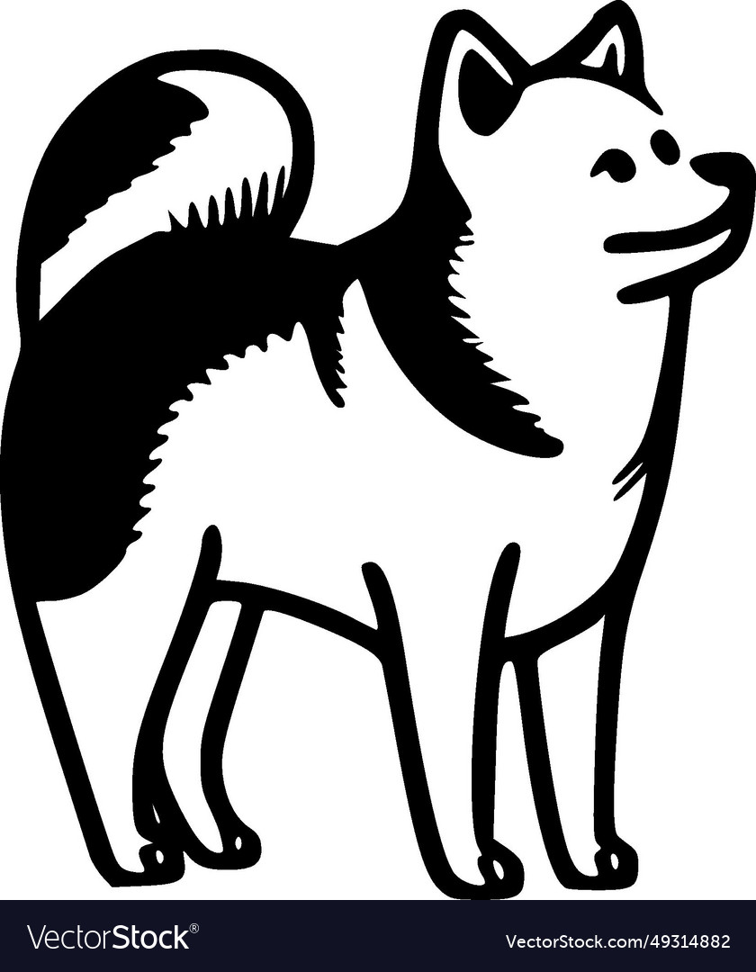 Shiba - black and white isolated icon