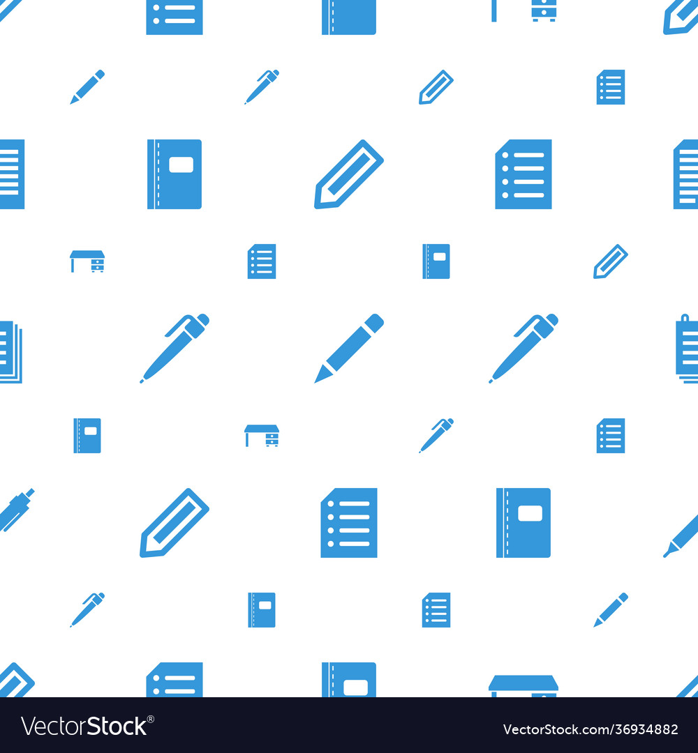 Writing icons pattern seamless white background