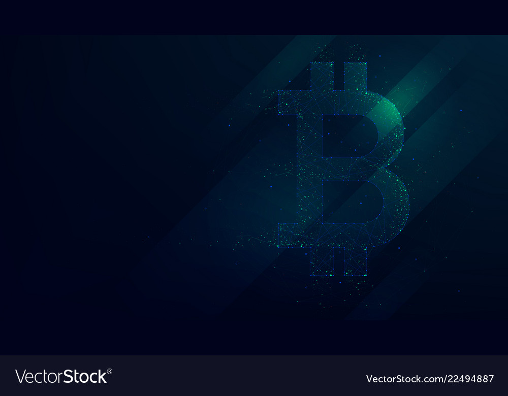 Bitcoin abstract polygonal points low poly future vector image Bitcoin abstract polygonal points low poly future