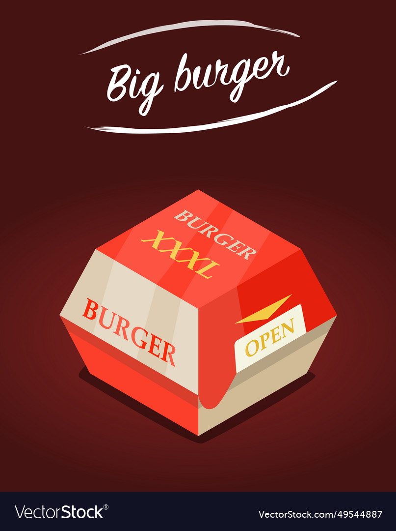 Box für Burger um ein Restaurant zu gehen oder schnell