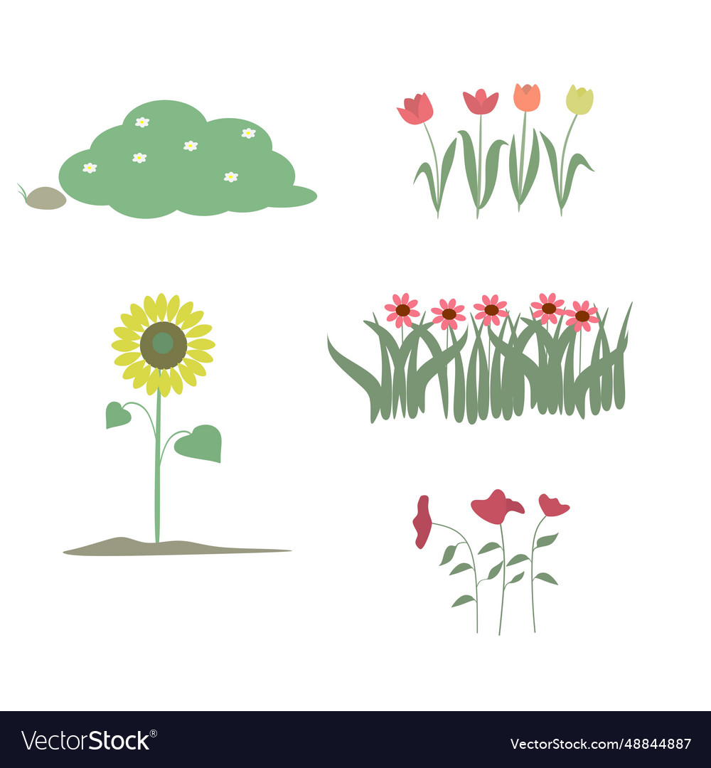 Bush and flowers graphic