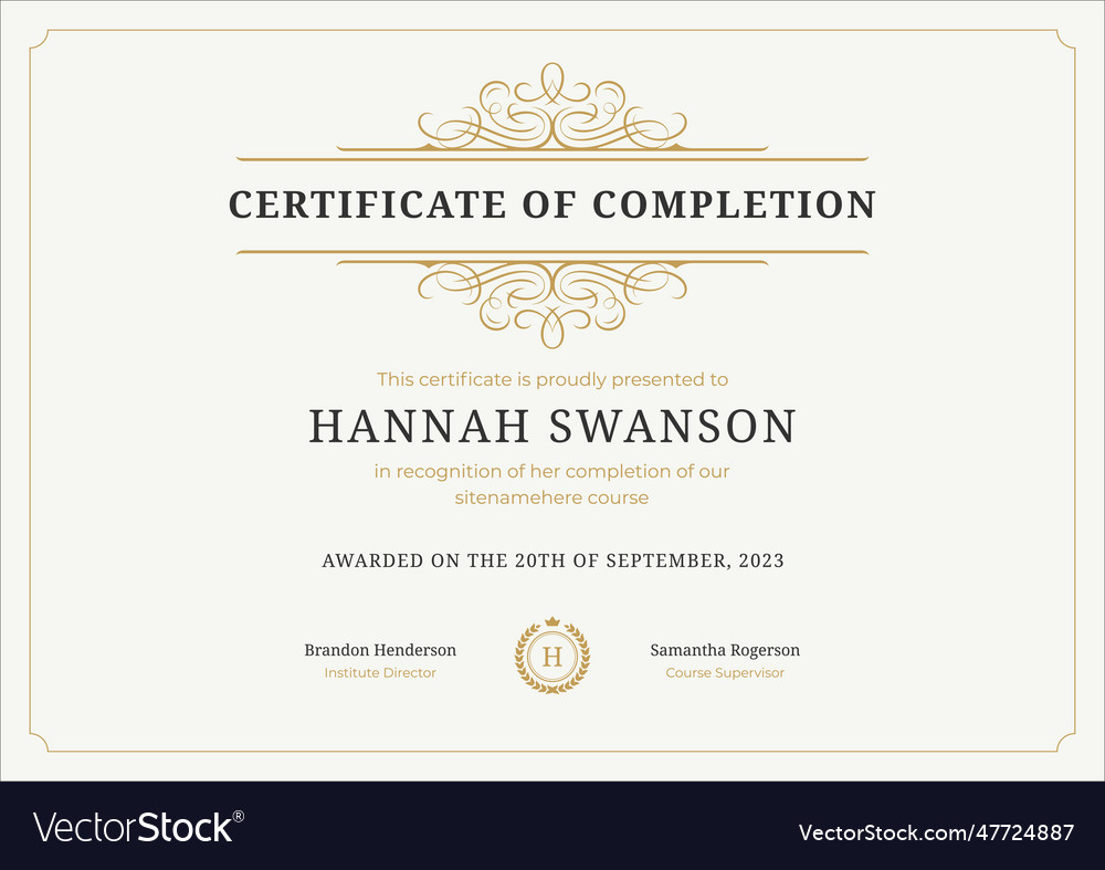 Certificate graduation achievement diploma of Vector Image