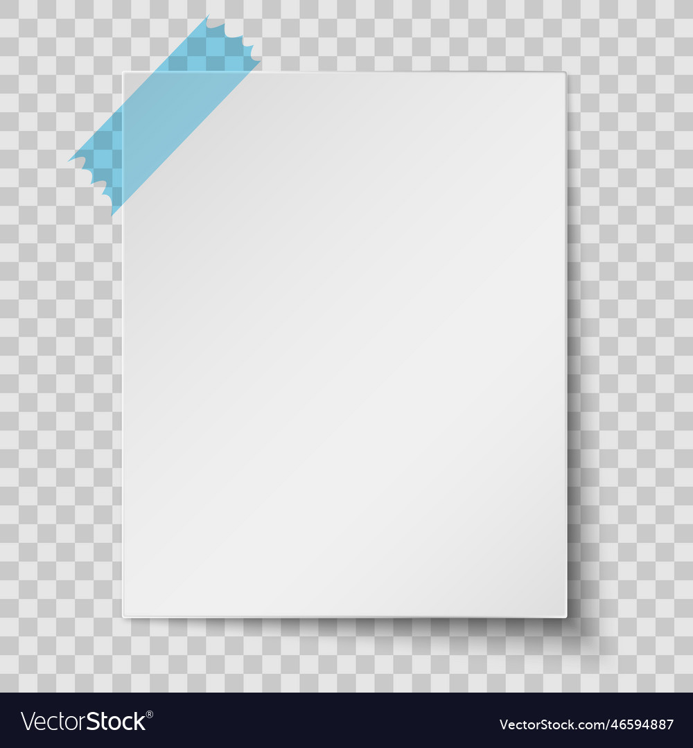 Empty sticky note paper isolated on a transparent Vector Image