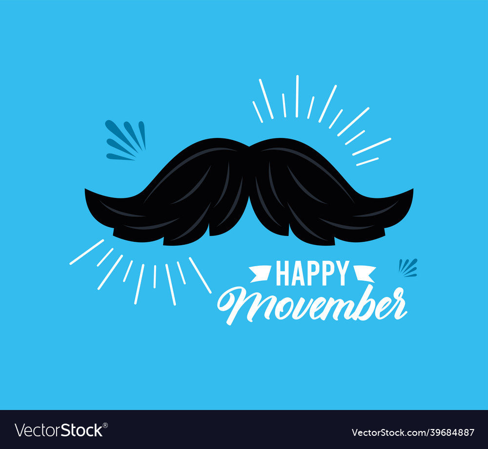 Happy movember lettering Royalty Free Vector Image