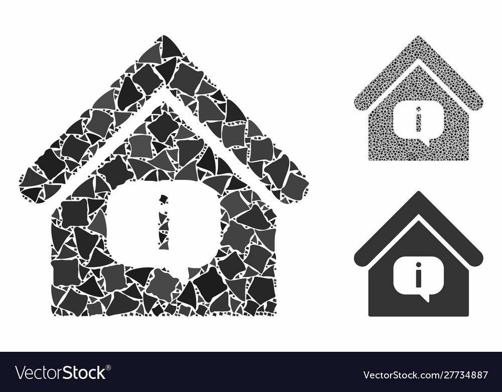 Hint building mosaic icon abrupt elements vector image Hint building mosaic icon abrupt elements