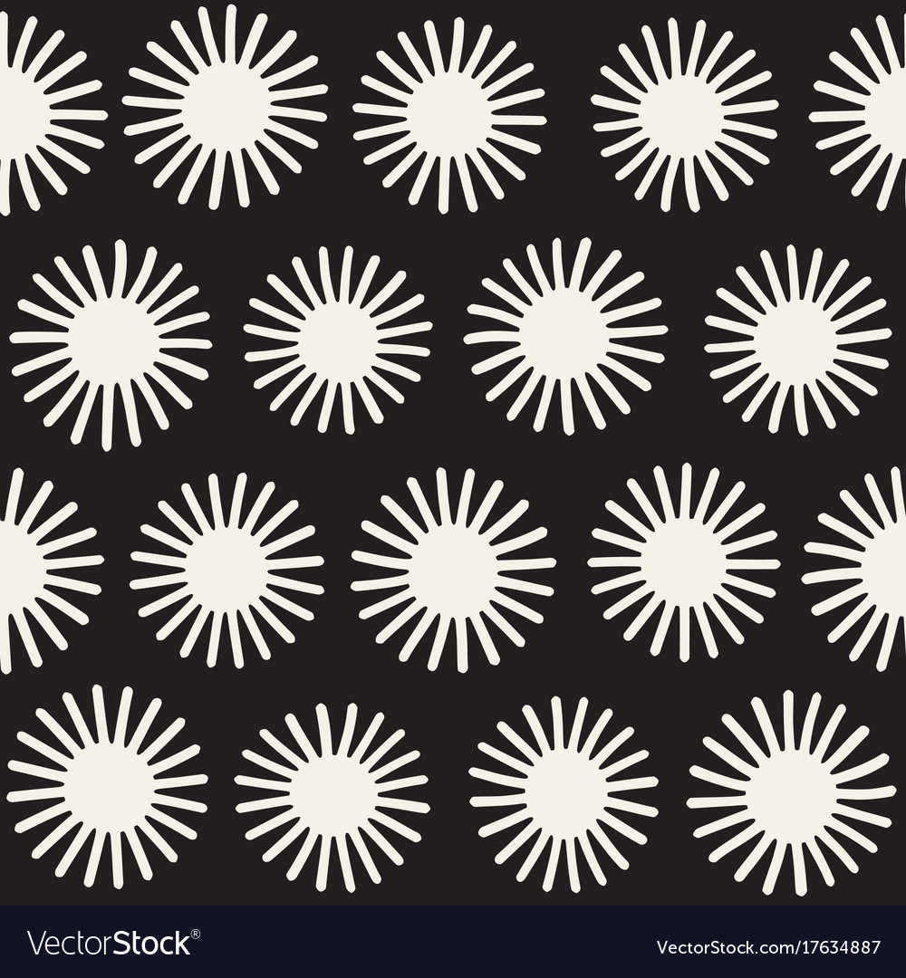 Seamless sunburst shapes freehand pattern