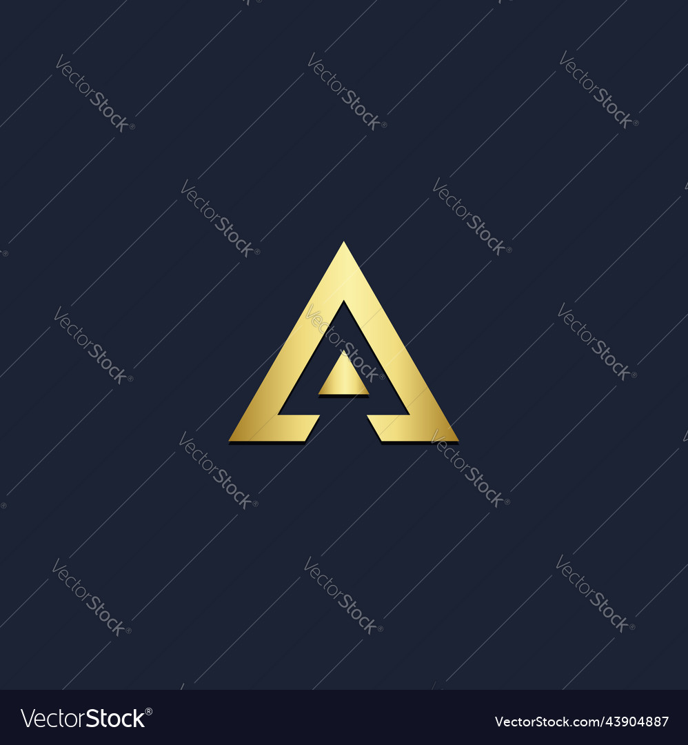 Triangle Shape Arrow Up Gold Logo Royalty Free Vector Image