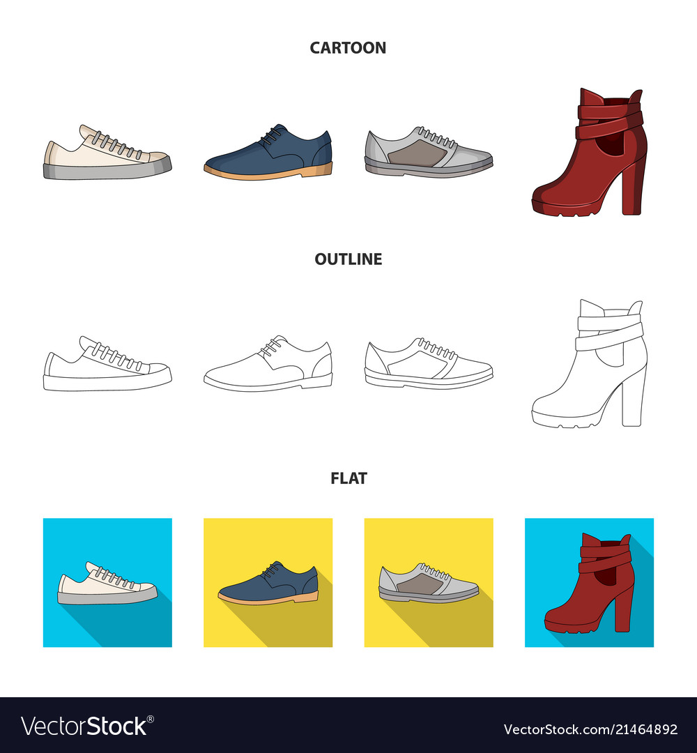 A set of icons on variety shoesdifferent Vector Image