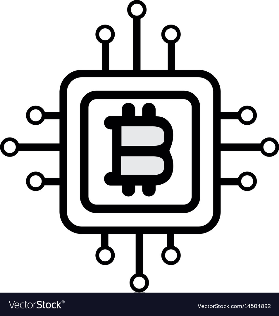 Bitcoin currency sign with circuits network