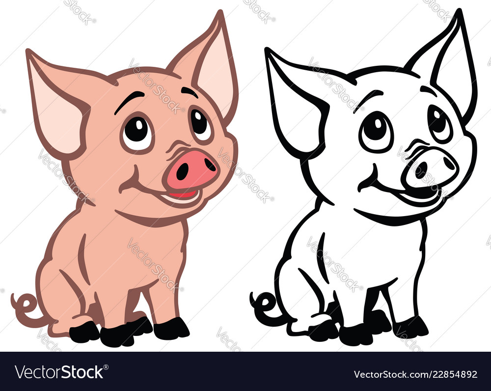 Download Cartoon baby pig Royalty Free Vector Image - VectorStock