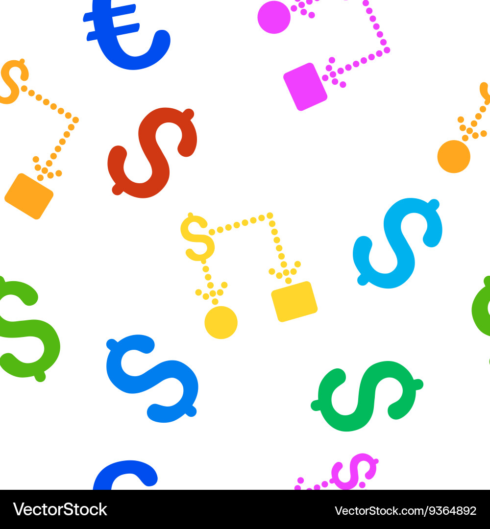 Cashflow flat seamless pattern Royalty Free Vector Image