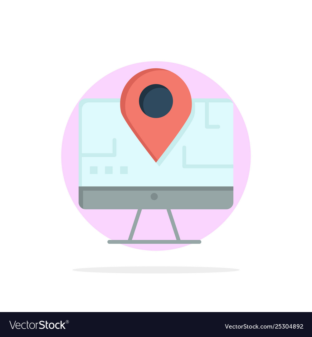 Computer map location education abstract circle vector image Computer map location education abstract circle