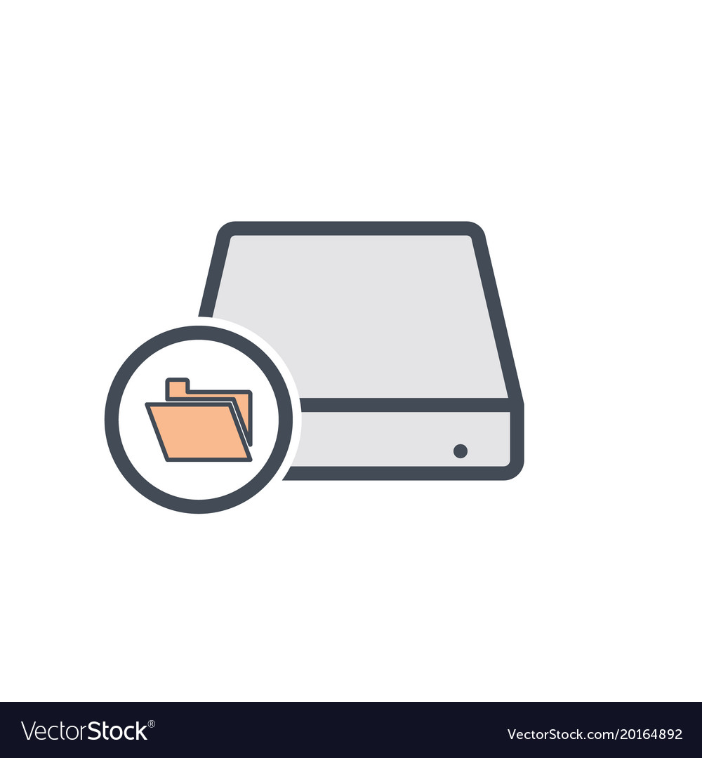 Disk drive folder hard storage icon