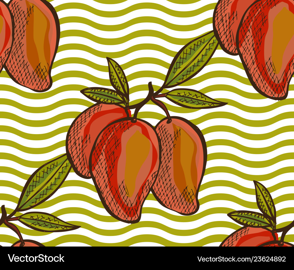 Fruits seamless pattern Royalty Free Vector Image